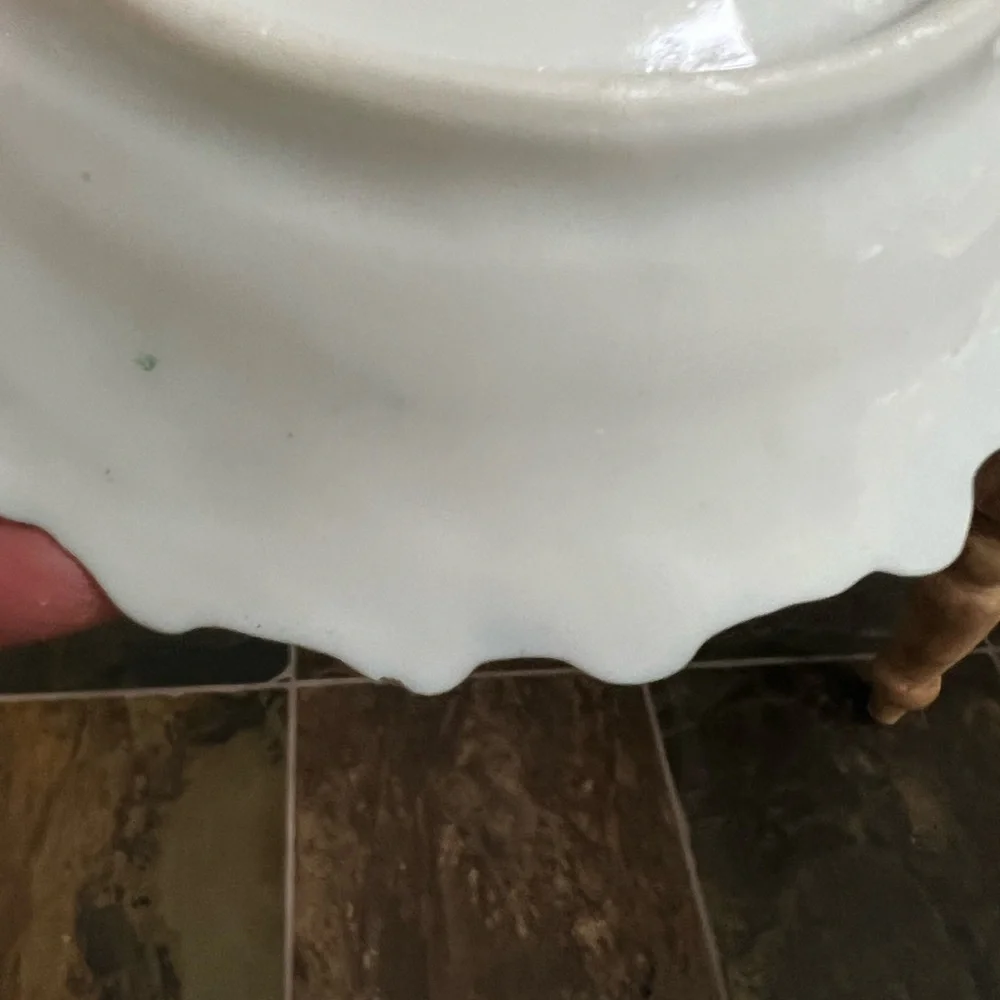 Vintage handpainted oval dish